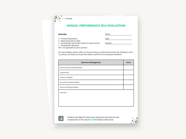 Preview of the Annual Performance Self-Evaluation Form
