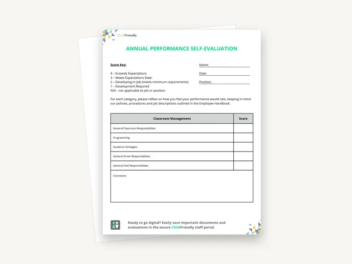 Preview of the Annual Performance Self-Evaluation Form