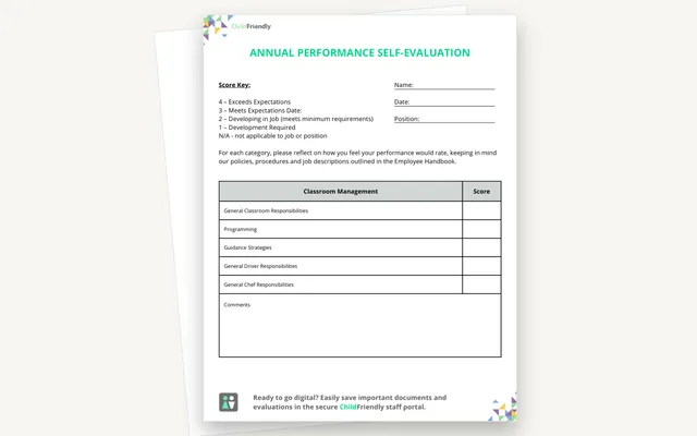 Preview of the Annual Performance Self-Evaluation Form
