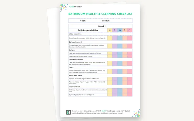 Preview of the Bathroom Health & Cleaning Checklist