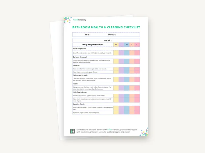Preview of the Bathroom Health & Cleaning Checklist