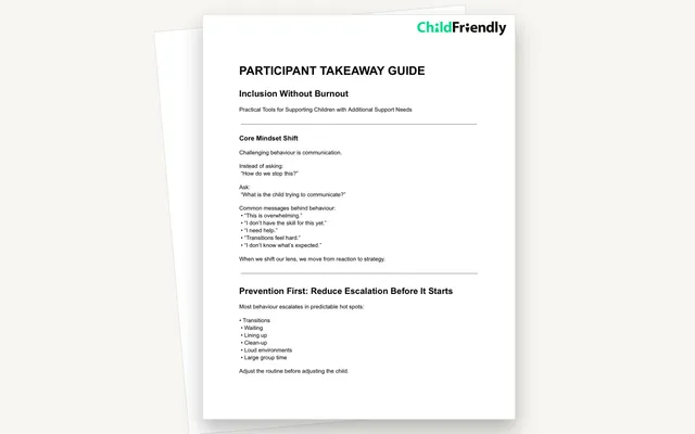 Preview of the Inclusion Without Burnout: Behaviour Support Guides