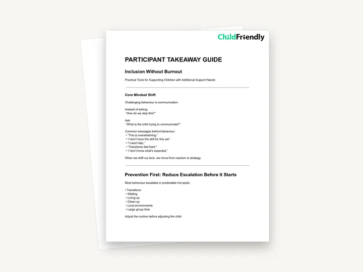 Preview of the Inclusion Without Burnout: Behaviour Support Guides