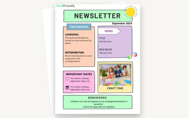 Preview of the Center Newsletter Template