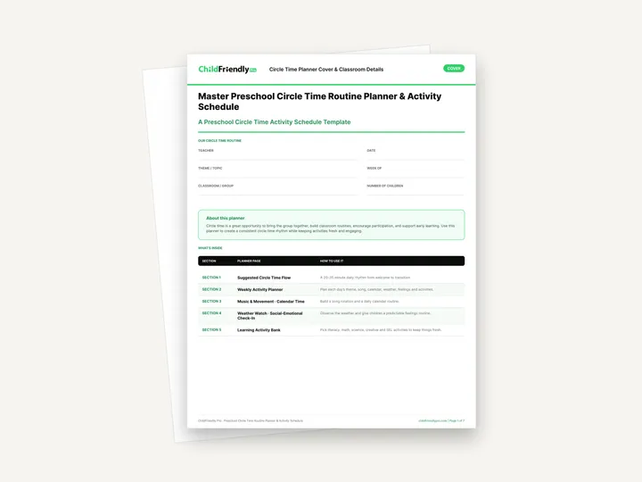 Preview of the Circle Time Planner