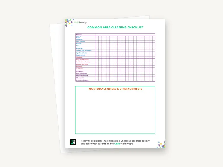 Preview of the Common Area Cleaning Checklist