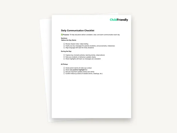 Preview of the Daily Communication Checklist
