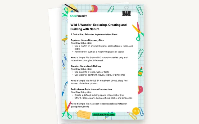 Preview of the Wild & Wonder: Nature-Based Learning Quick Start Guide