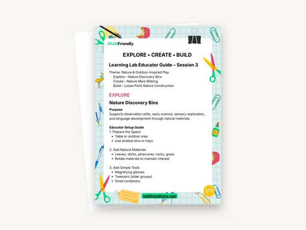 Preview of the Learning Lab Educator Guide – Session 3: Nature & Outdoor-Inspired Play