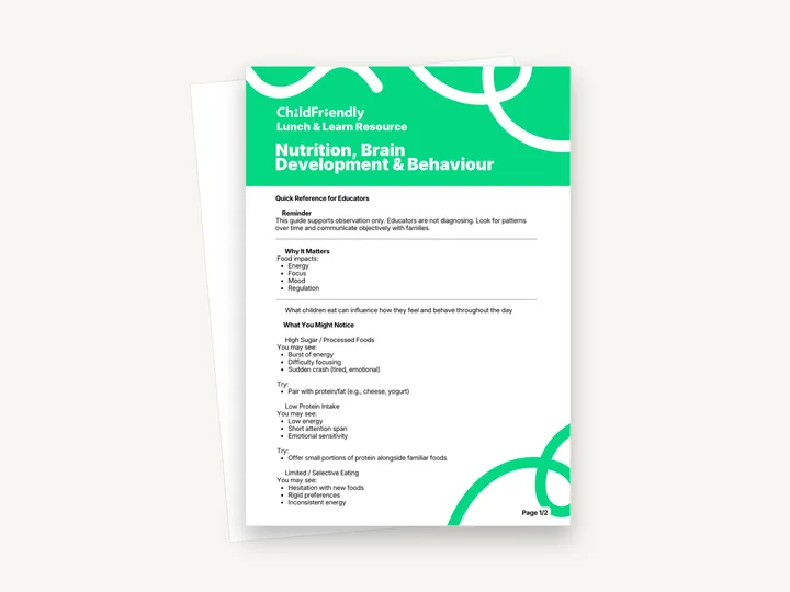 Preview of the Nutrition, Brain Development & Behaviour