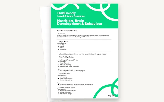 Preview of the Nutrition, Brain Development & Behaviour