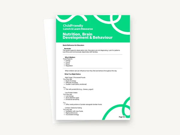 Preview of the Nutrition, Brain Development & Behaviour