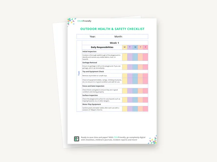 Preview of the Outdoor Health & Safety Checklist