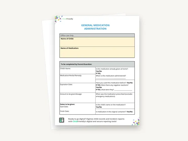 Preview of the Regular Medication Form
