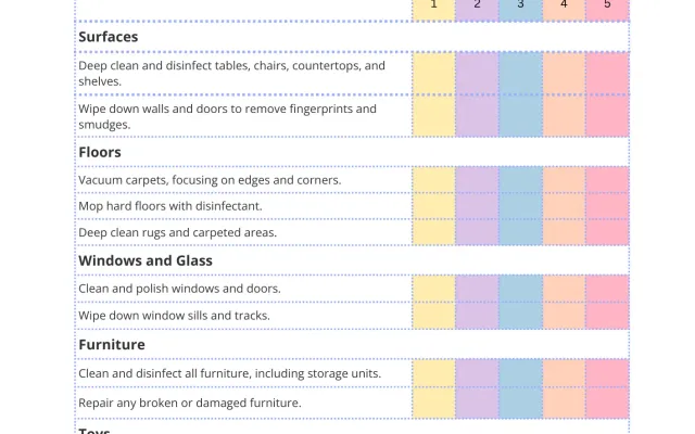 Free Daycare Cleaning Checklists