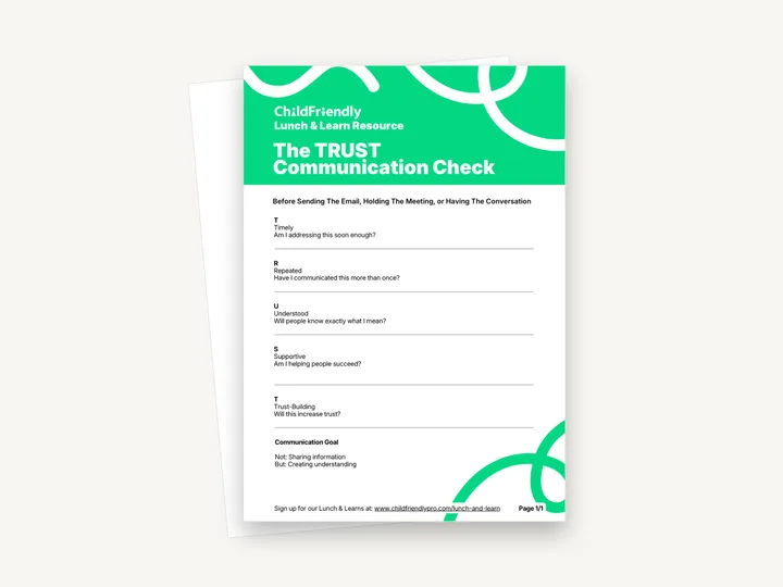 Preview of the The TRUST Communication Check