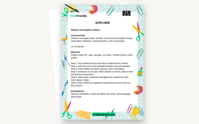 Preview of the Water, Weather & Wonder Activity Pack