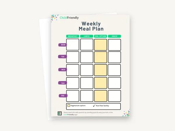 Preview of the Weekly Meal Plan Template