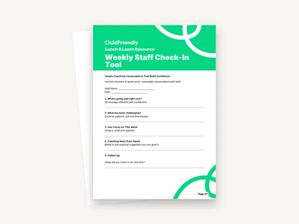 Preview of the Weekly Staff Check-In Tool