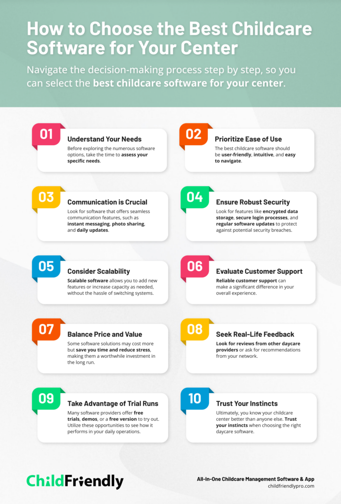 steps for choosing the best childcare software for your center